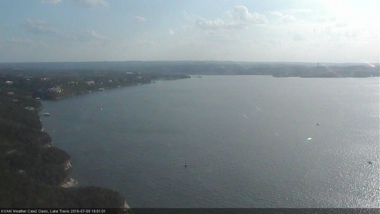 Lake Travis webcam, July 9, 2016 5:20 PM CT