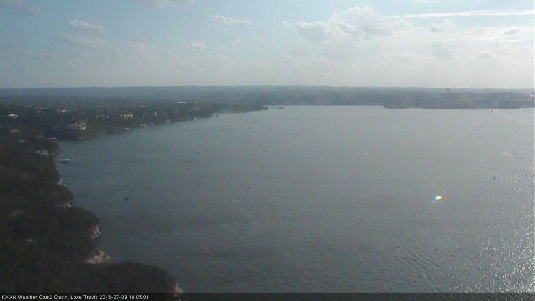 Lake Travis webcam, July 9, 2016 5:35 PM CT