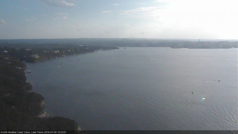 Lake Travis webcam, July 9, 2016 5:40 PM CT