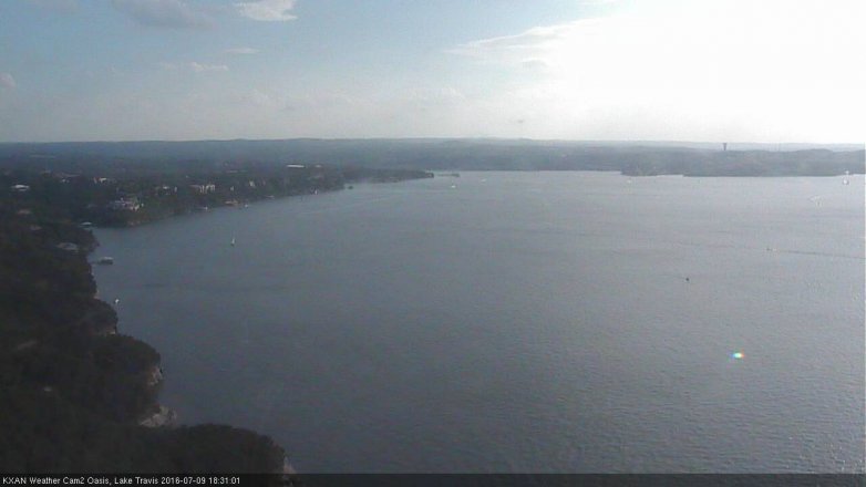 Lake Travis webcam, July 9, 2016 5:50 PM CT