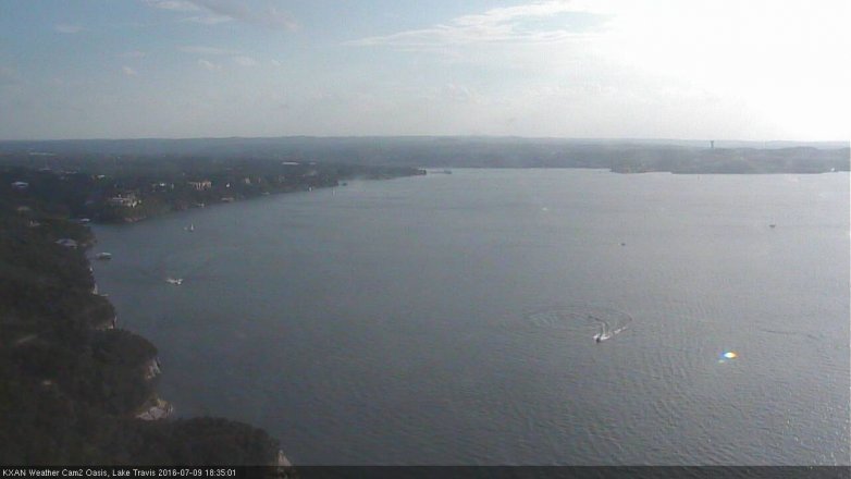 Lake Travis webcam, July 9, 2016 6:05 PM CT
