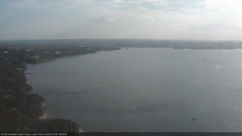 Lake Travis webcam, July 9, 2016 6:10 PM CT