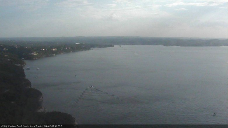 Lake Travis webcam, July 9, 2016 6:30 PM CT