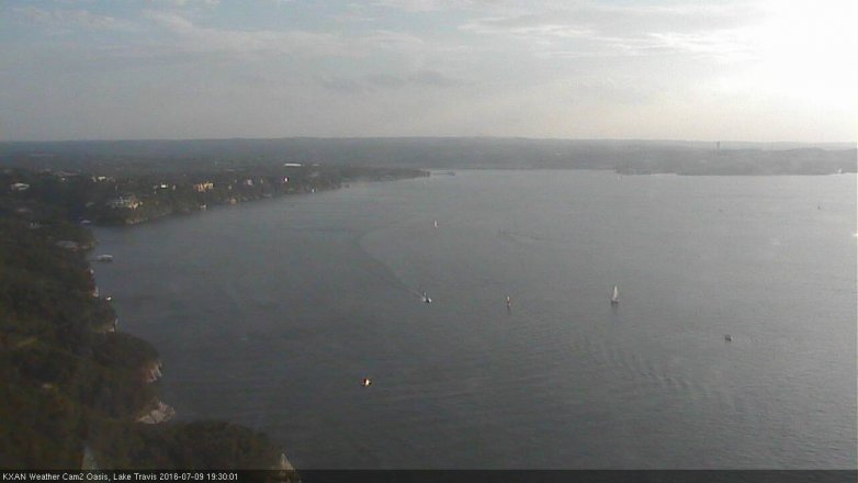 Lake Travis webcam, July 9, 2016 6:35 PM CT