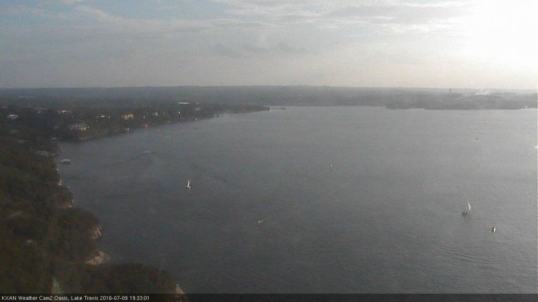 Lake Travis webcam, July 9, 2016 7:00 PM CT