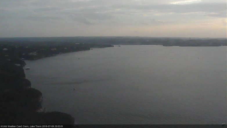 Lake Travis webcam, July 9, 2016 7:15 PM CT