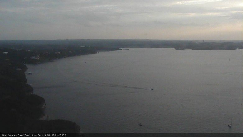 Lake Travis webcam, July 9, 2016 7:25 PM CT