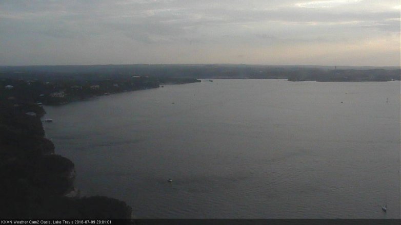 Lake Travis webcam, July 9, 2016 7:30 PM CT