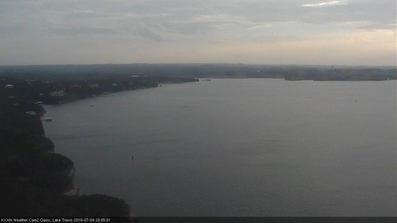 Lake Travis webcam, July 9, 2016 7:35 PM CT