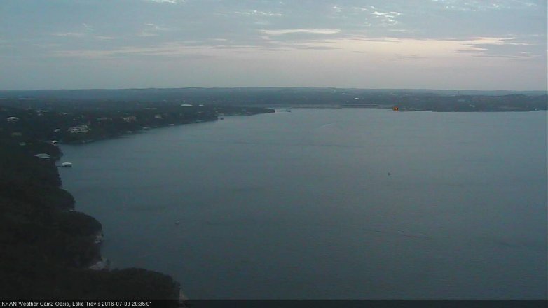 Lake Travis webcam, July 9, 2016 7:55 PM CT
