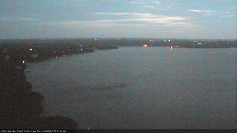 Lake Travis webcam, July 9, 2016 8:05 PM CT