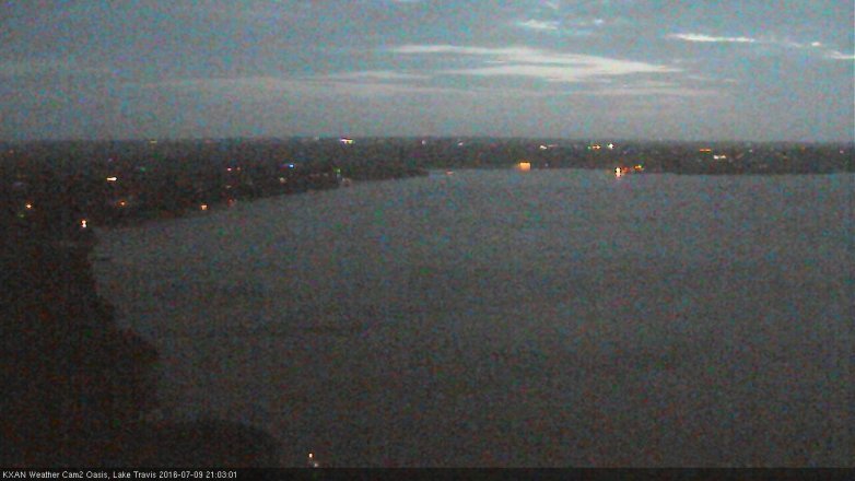 Lake Travis webcam, July 9, 2016 8:25 PM CT