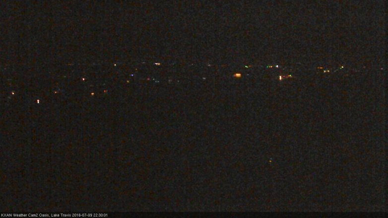 Lake Travis webcam, July 9, 2016 10:00 PM CT
