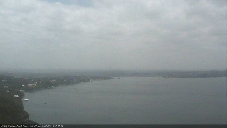Lake Travis webcam, July 10, 2016 12:35 PM CT