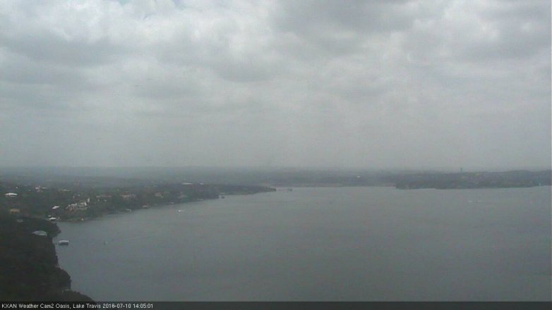 Lake Travis webcam, July 10, 2016 1:15 PM CT