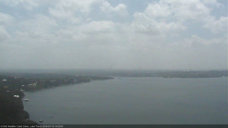 Lake Travis webcam, July 10, 2016 1:55 PM CT