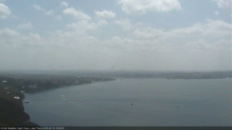Lake Travis webcam, July 10, 2016 2:10 PM CT