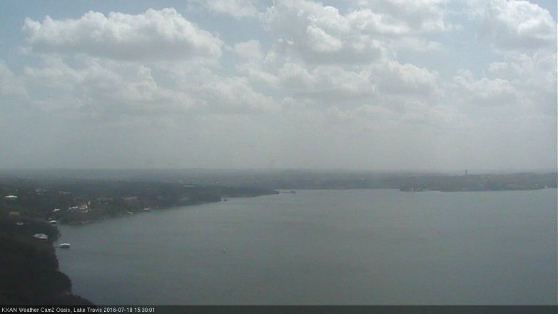 Lake Travis webcam, July 10, 2016 2:50 PM CT
