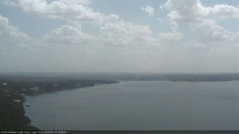 Lake Travis webcam, July 10, 2016 3:05 PM CT