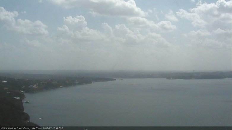 Lake Travis webcam, July 10, 2016 3:20 PM CT