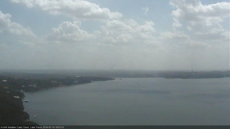 Lake Travis webcam, July 10, 2016 3:25 PM CT
