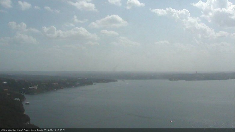 Lake Travis webcam, July 10, 2016 3:55 PM CT