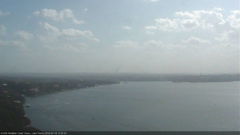 Lake Travis webcam, July 10, 2016 4:05 PM CT