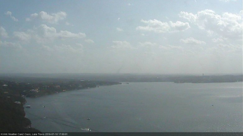 Lake Travis webcam, July 10, 2016 4:25 PM CT
