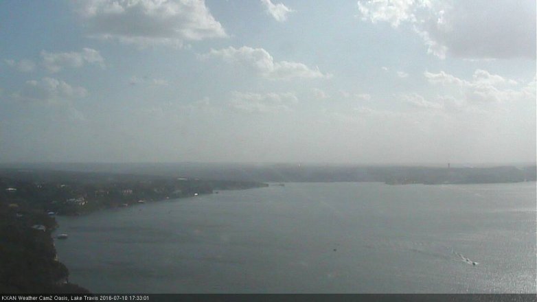 Lake Travis webcam, July 10, 2016 4:55 PM CT