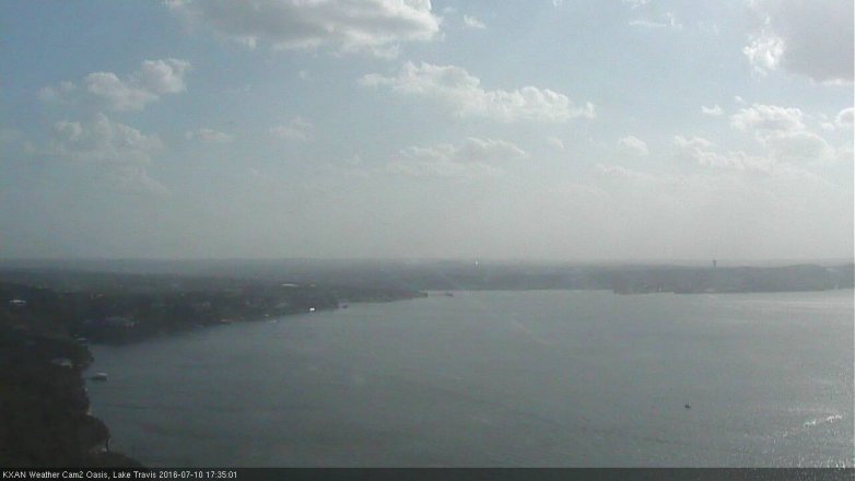 Lake Travis webcam, July 10, 2016 5:00 PM CT