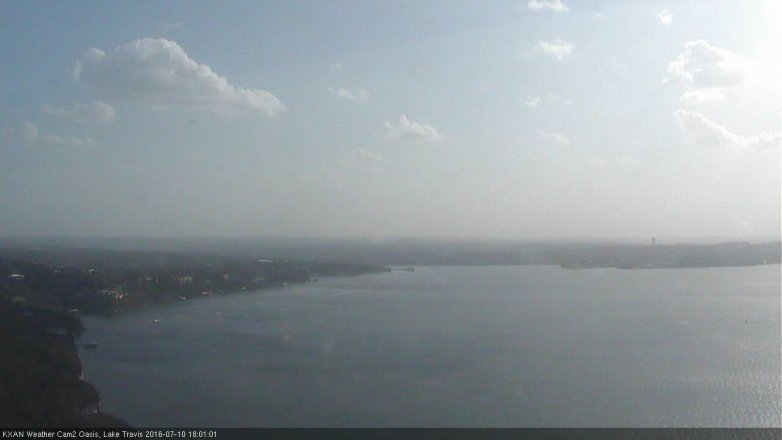 Lake Travis webcam, July 10, 2016 5:05 PM CT