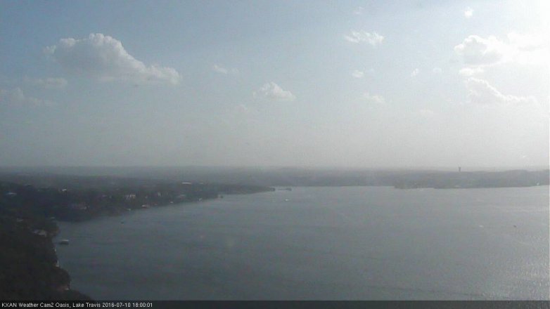 Lake Travis webcam, July 10, 2016 5:10 PM CT