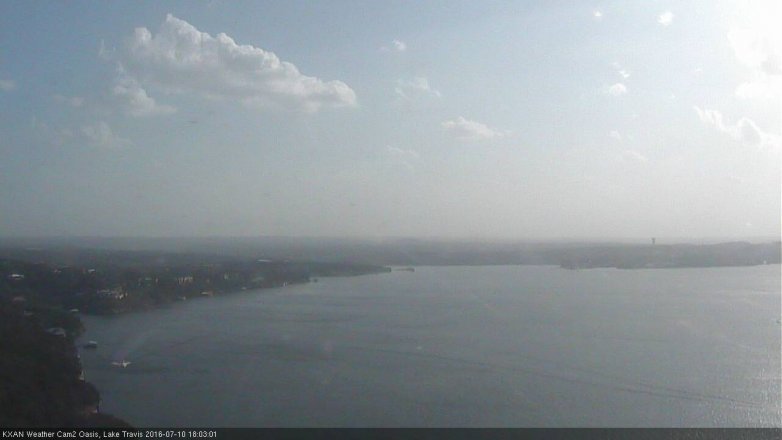 Lake Travis webcam, July 10, 2016 5:20 PM CT