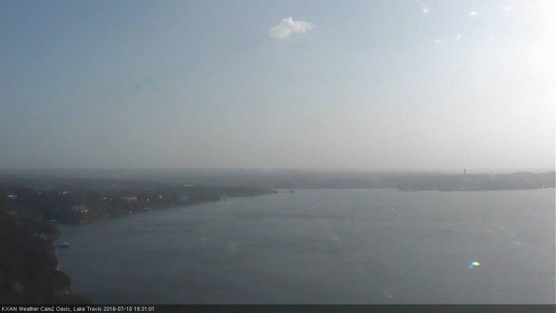 Lake Travis webcam, July 10, 2016 5:35 PM CT
