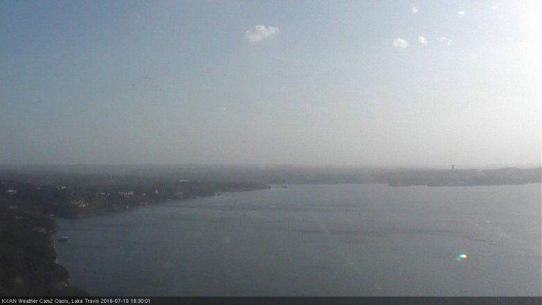 Lake Travis webcam, July 10, 2016 5:40 PM CT