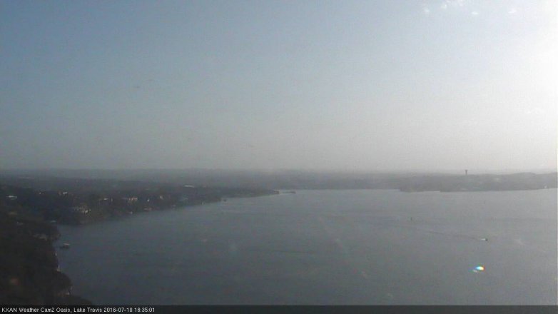 Lake Travis webcam, July 10, 2016 5:45 PM CT