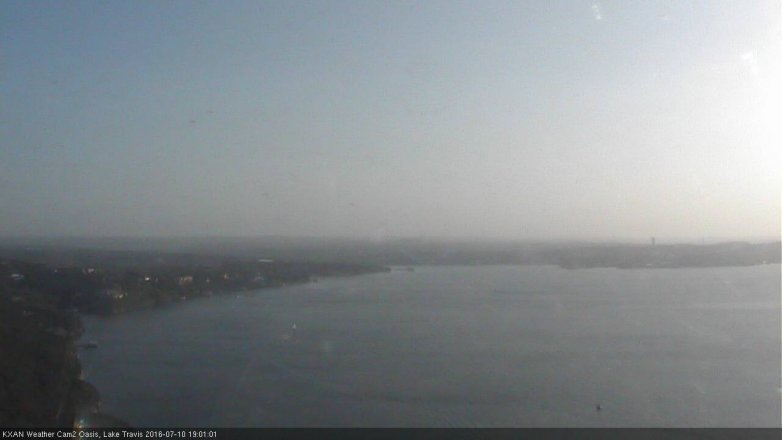 Lake Travis webcam, July 10, 2016 6:20 PM CT