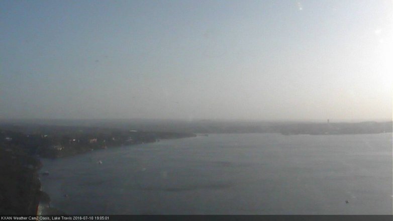 Lake Travis webcam, July 10, 2016 6:30 PM CT