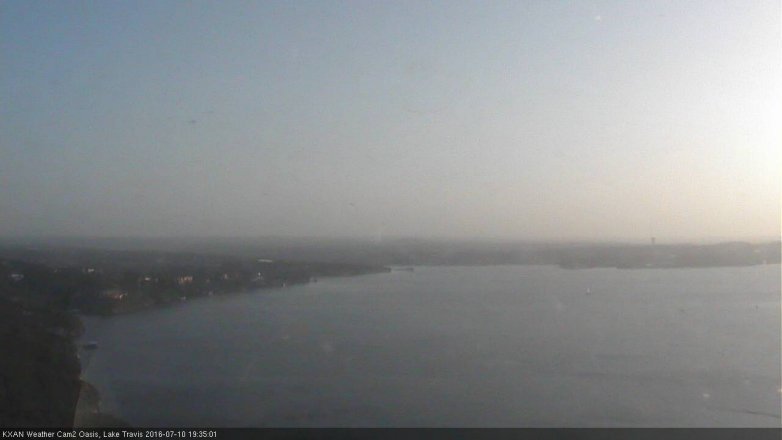 Lake Travis webcam, July 10, 2016 6:50 PM CT