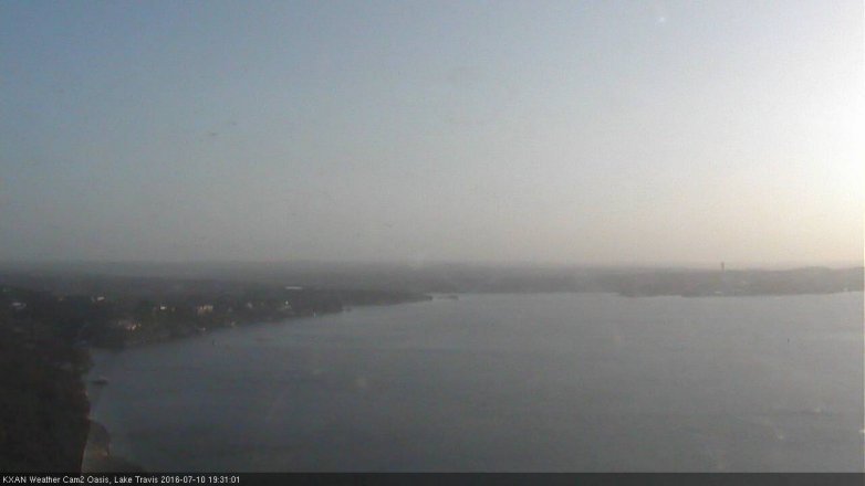 Lake Travis webcam, July 10, 2016 6:55 PM CT