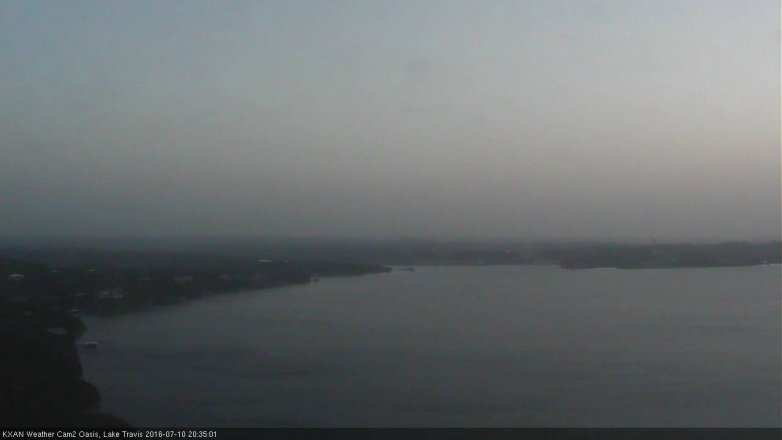 Lake Travis webcam, July 10, 2016 7:50 PM CT