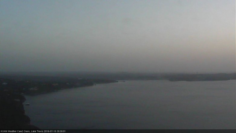 Lake Travis webcam, July 10, 2016 7:55 PM CT