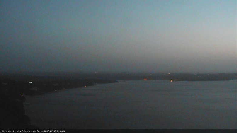 Lake Travis webcam, July 10, 2016 8:05 PM CT