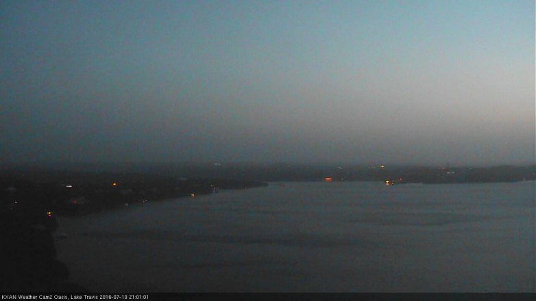Lake Travis webcam, July 10, 2016 8:15 PM CT