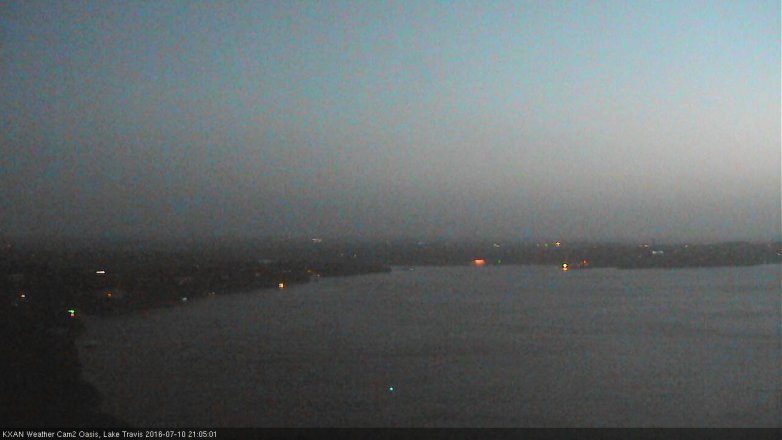 Lake Travis webcam, July 10, 2016 8:20 PM CT