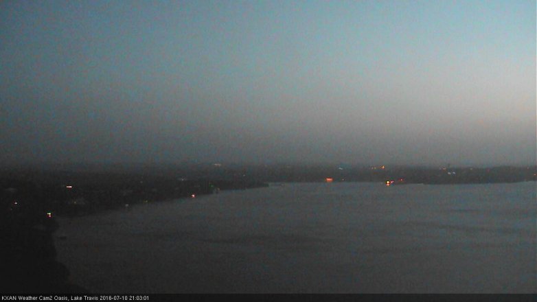 Lake Travis webcam, July 10, 2016 8:30 PM CT