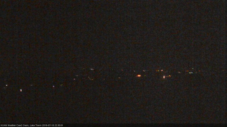 Lake Travis webcam, July 10, 2016 9:50 PM CT