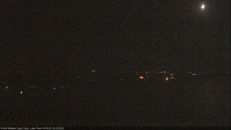 Lake Travis webcam, July 10, 2016 10:50 PM CT