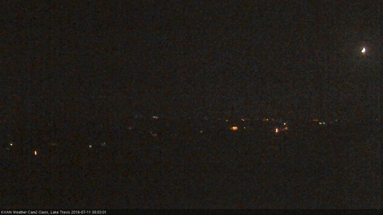Lake Travis webcam, July 10, 2016 11:15 PM CT