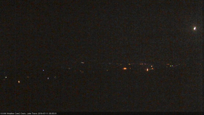 Lake Travis webcam, July 10, 2016 11:25 PM CT